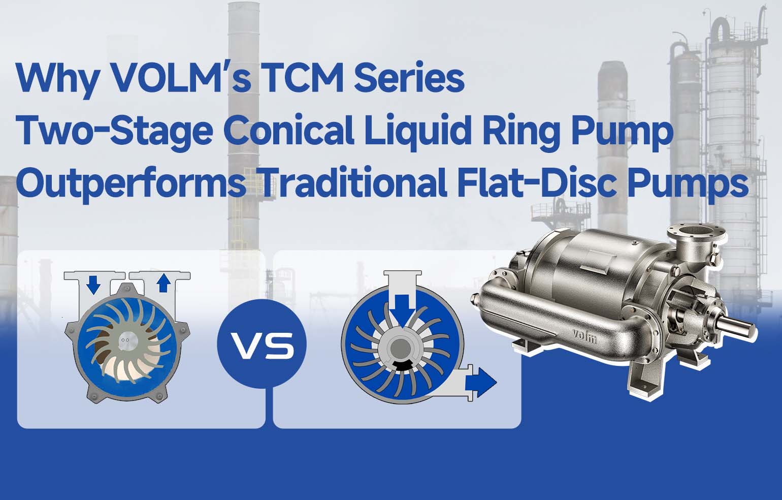 Why VOLM's TCM SeriesTwo-Stage Conical Liquid Ring Pump Outperforms Traditional Flat-Disc Pumps